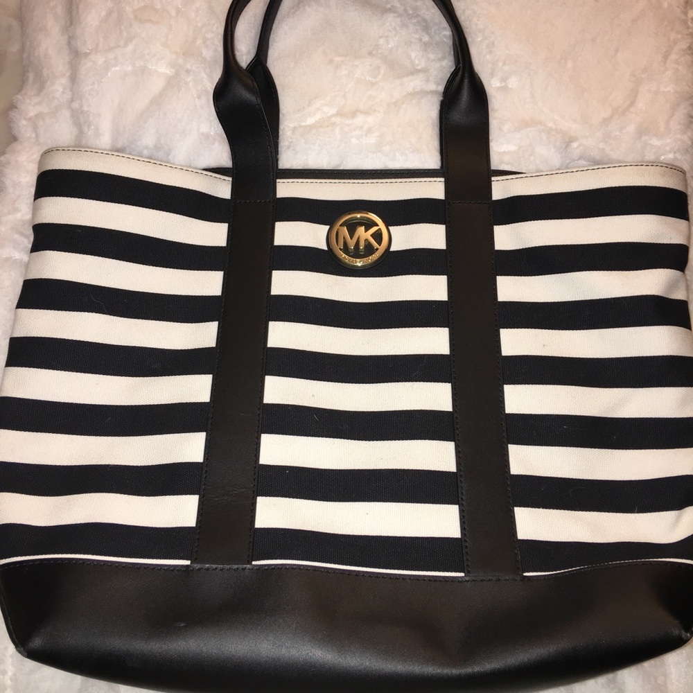 Michael Kors striped tote